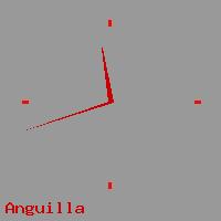 Best call rates from Australia to ANGUILLA. This is a live localtime clock face showing the current time of 3:00 pm Wednesday in Anguilla.