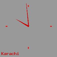Best call rates from Australia to PAKISTAN. This is a live localtime clock face showing the current time of 5:54 am Friday in Karachi.