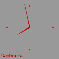 Best call rates from Australia to AUSTRALIA. This is a live localtime clock face showing the current time of 12:00 am Thursday in Canberra.