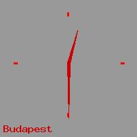 Best call rates from Australia to HUNGARY. This is a live localtime clock face showing the current time of 9:37 pm Wednesday in Budapest.
